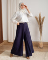 Linen Wide leg pants Navy C120