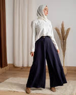 Linen Wide leg pants Navy C120