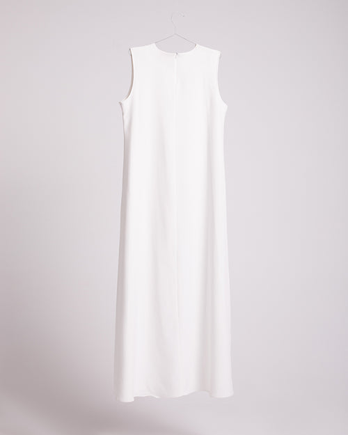 Basic Sleeveless Dress White C1