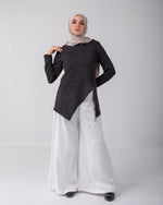 Asymmetric Zipper Pullover Grey C172