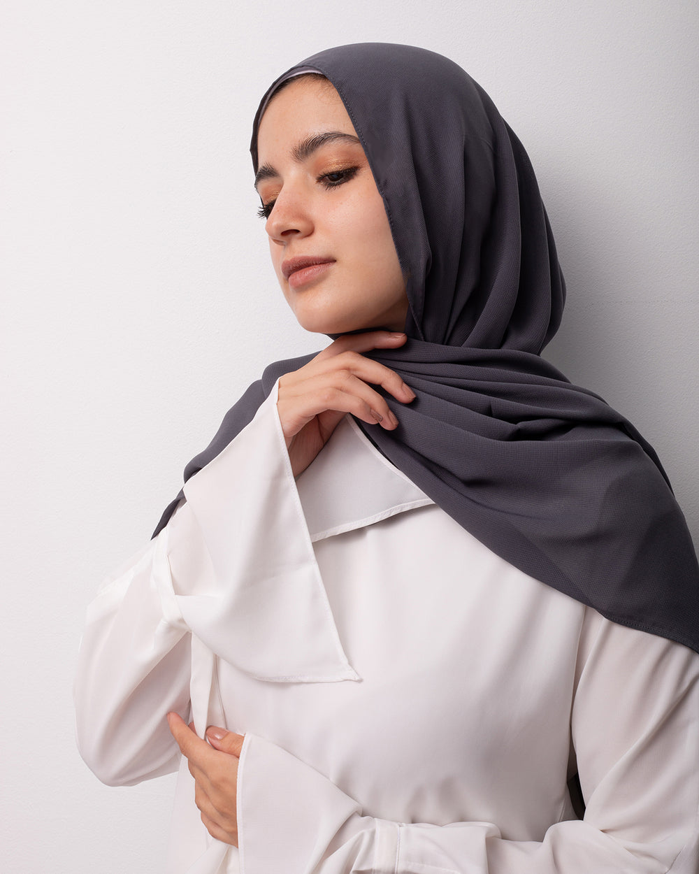 Soft Cotton Chiffon Scarf Shadow C2000