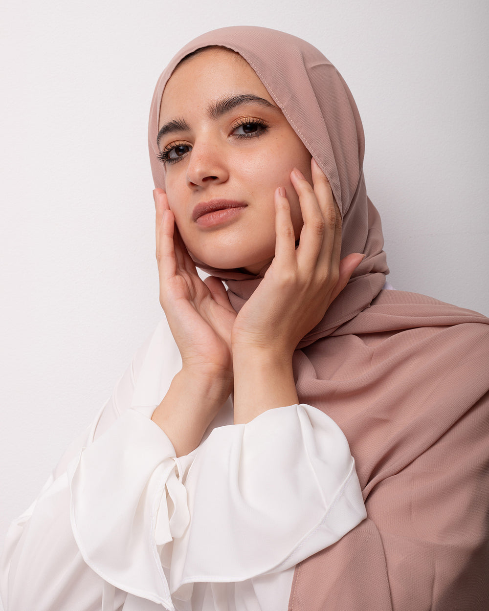 Soft Cotton Chiffon Scarf Blush
