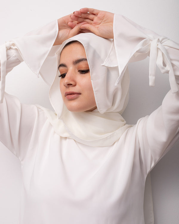 Soft Cotton Chiffon Scarf Off-white