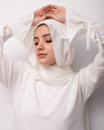 Soft Cotton Chiffon Scarf Off-white