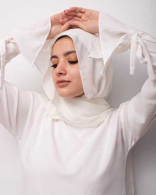 Soft Cotton Chiffon Scarf Off-white