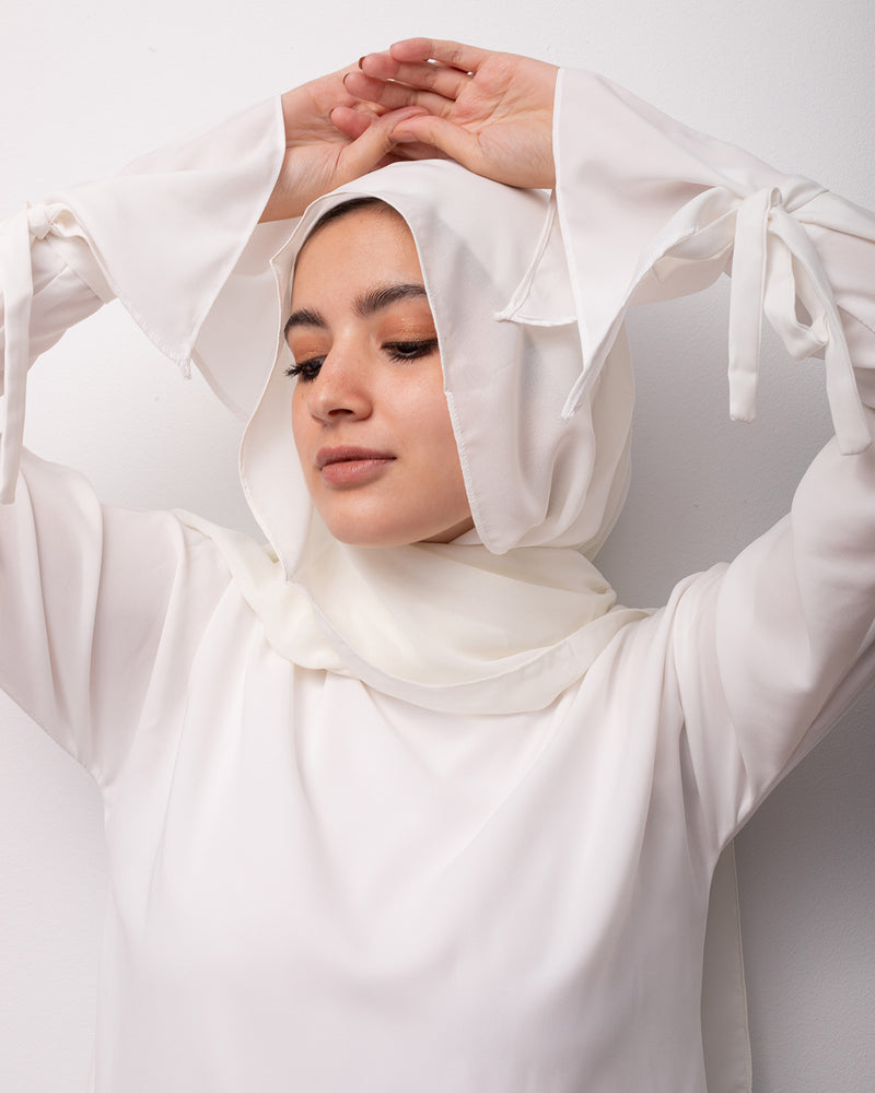 Soft Cotton Chiffon Scarf Off-white