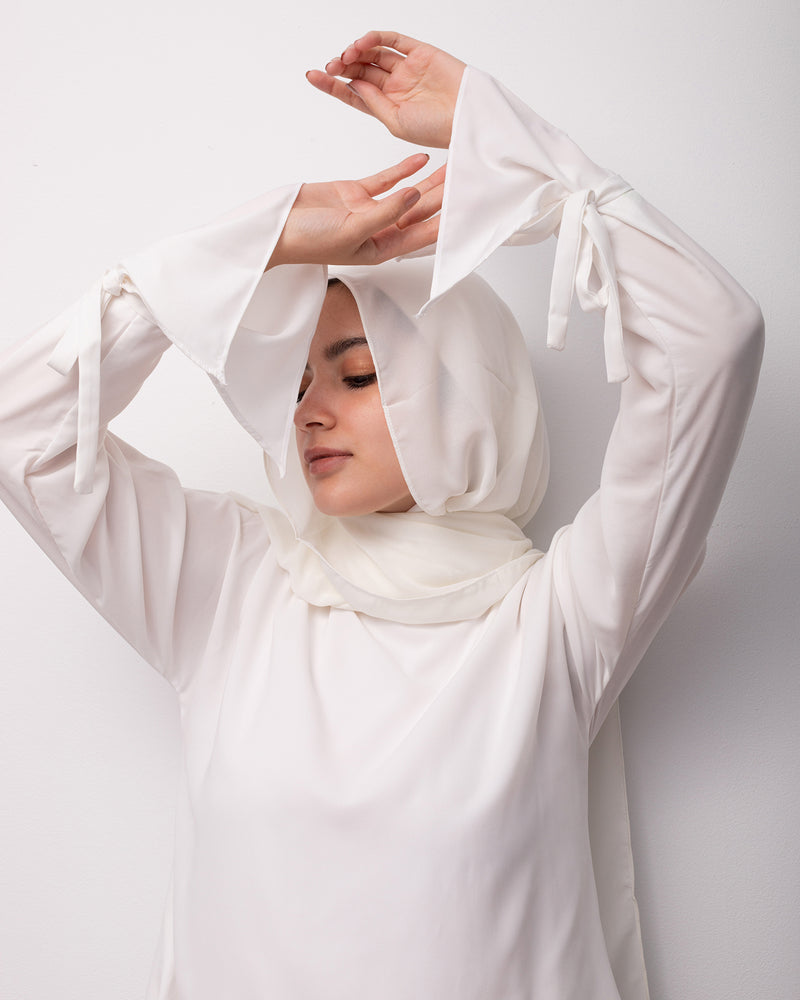 Soft Cotton Chiffon Scarf Off-white
