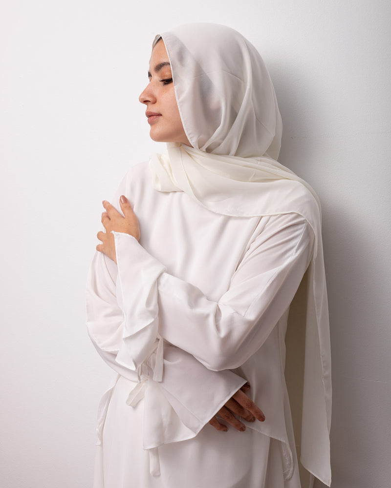 Soft Cotton Chiffon Scarf Off-white