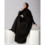 Pleated Silk Abaya C98