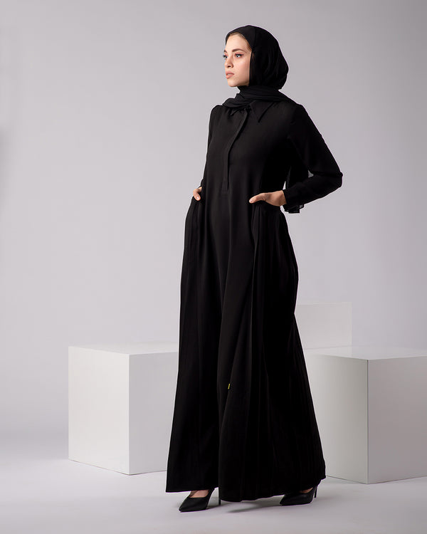 Side Pleated Pocket Abaya C94