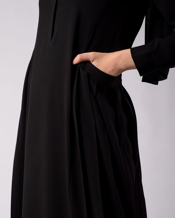 Side Pleated Pocket Abaya C94