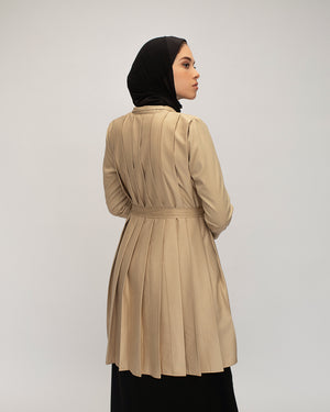 Back Pleated Gabardin Jacket Beige C81