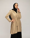 Back Pleated Gabardin Jacket Beige C81