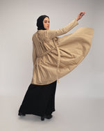 Back Pleated Gabardin Jacket Beige C81