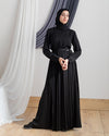 Pleated Silk Abaya C98