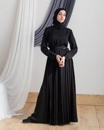 Pleated Silk Abaya C98
