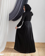 Pleated Silk Abaya C98