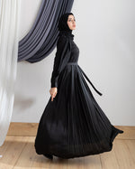 Pleated Silk Abaya C98