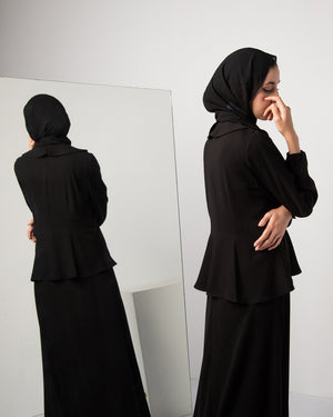 Zipper Peplum Abaya C22