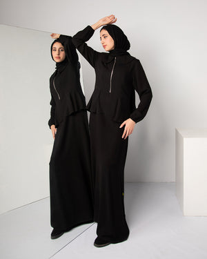Zipper Peplum Abaya C22