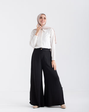 Linen Wide leg pants Black C120