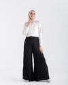 Linen Wide leg pants Black C120