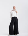 Linen Wide leg pants Black C120