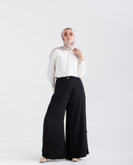 Linen Wide leg pants Black C120