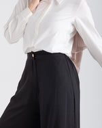 Linen Wide leg pants Black C120