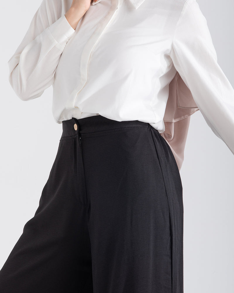 Linen Wide leg pants Black C120